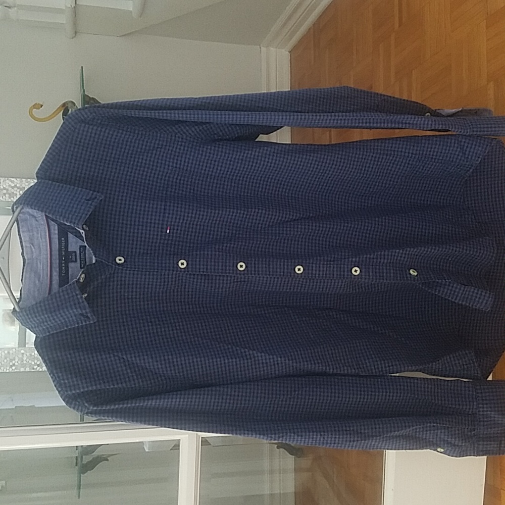 Tommy Hilfiger New York Fit Button Down Plaid Check Shirt 100% Cotton M